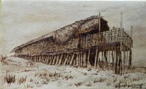 Tribal Wood Burning Art – Nokachik (Traditional Garo House), India