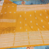 qq Loin Loom Traditional Reshmi Mustard Yellow Dakmanda with Chuni